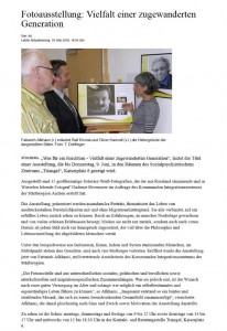 Fotoausstellung Vielfalt Stolberger Nachrichten 20.05.2016